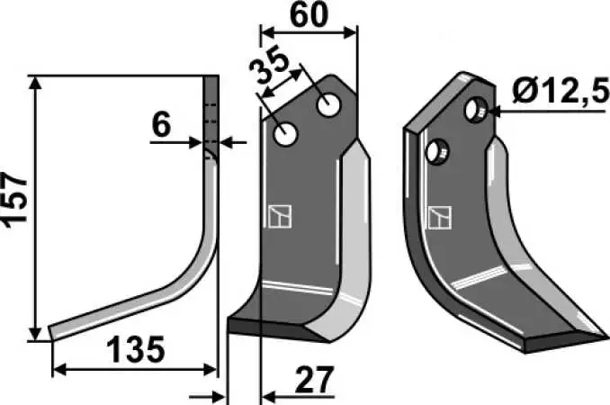 Fräsmesser 157x60mm, links